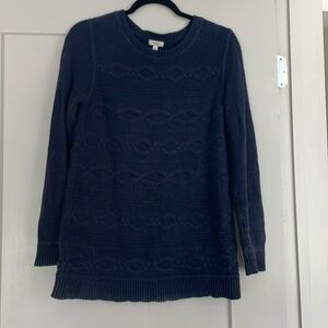 Blue Talbots cable knit sweater